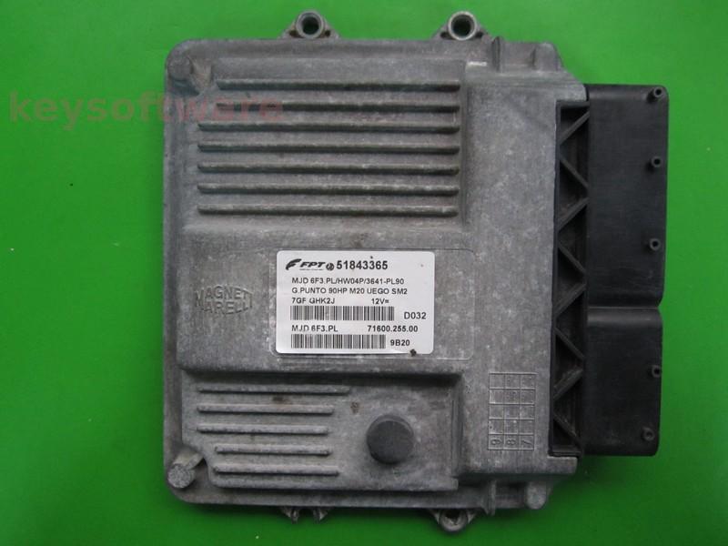 Defecte Ecu Fiat Grande Punto 1.3JTD 51843365 6F3.PL HW04P