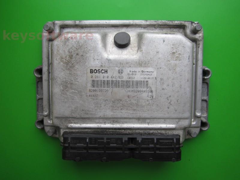 Defecte ECU Renault Megane 1.9DTI 8200199726 0281010442 EDC15VM