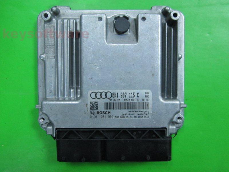 ECU Audi A4 1.8 8K1907115C 0261201959 MED17.5 CDHA H07