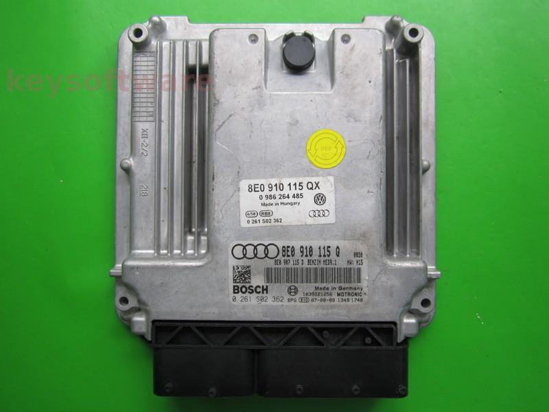 ECU Audi A4 2.0 8E0910115Q 0261S02362 MED9.1 BWE H15