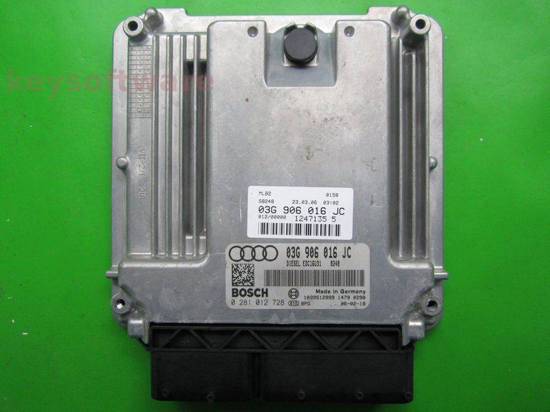 ECU Audi A4 2.0TDI 03G906016JC 0281012728 EDC16U31 BRF H05