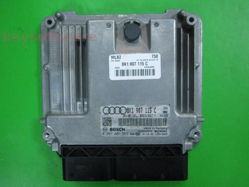 ECU Audi A4 1.8 8K1907115C 0261201959 MED17.5 CDHA H18