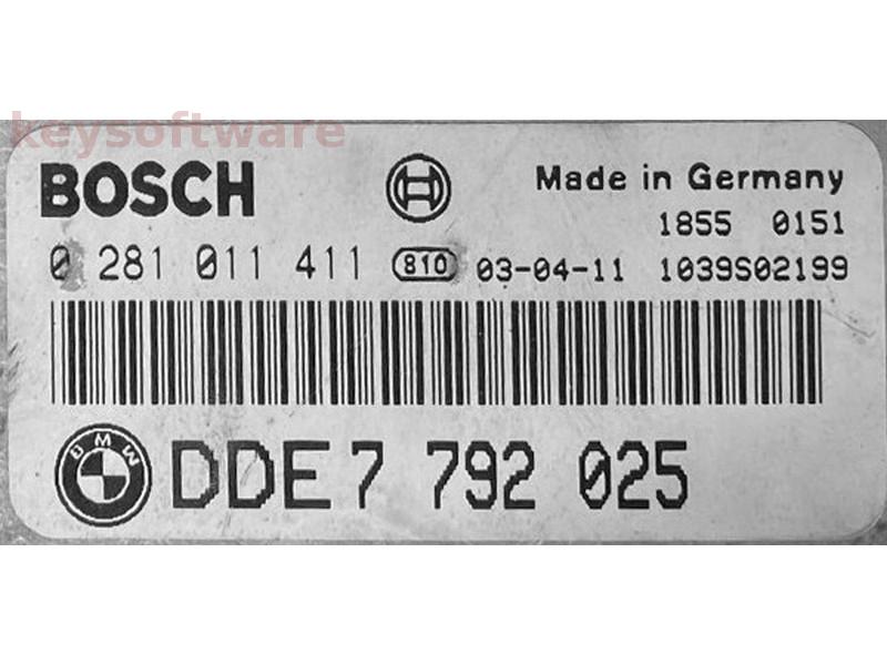 ECU Bmw 318D DDE7792025 0281011411 EDC16C1 E46 {