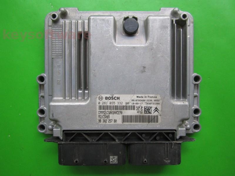 ECU Citroen C3 1.5HDI 9830225780 0281035332 MD1CS003