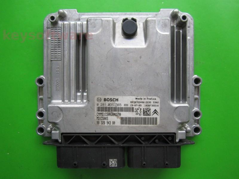 ECU Citroen C3 1.5HDI 9832694380 0281035365 MD1CS003