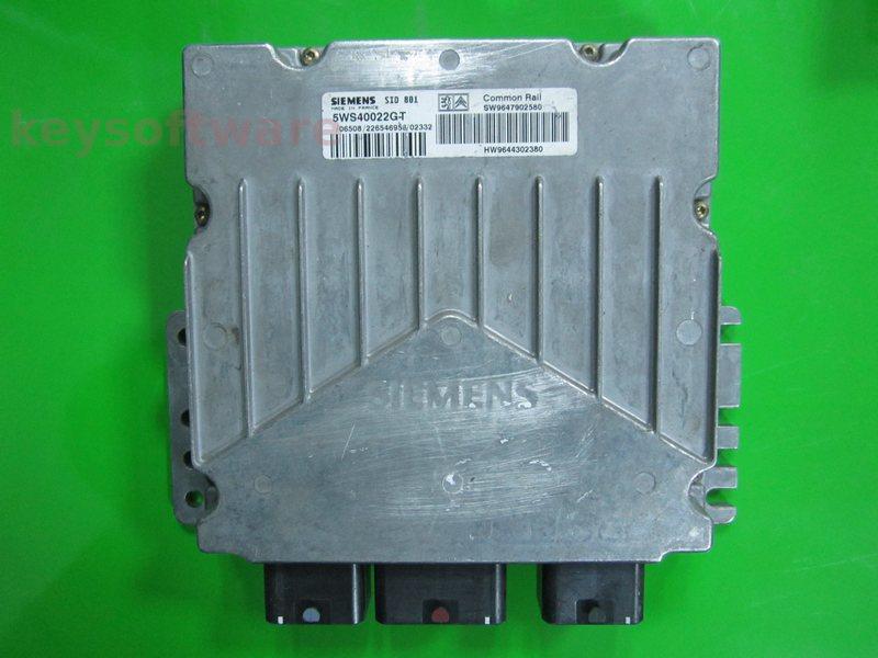 ECU Citroen C5 2.0HDI 96479902580 5WS40022G-T SID801