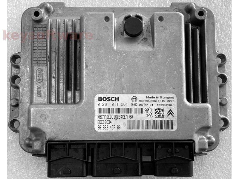 ECU Citroen C5 1.6HDI 9663245780 0281011561 EDC16C34 {