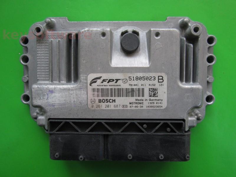 ECU Fiat Bravo 1.4 51805023 0261201687 ME7.9.10 }