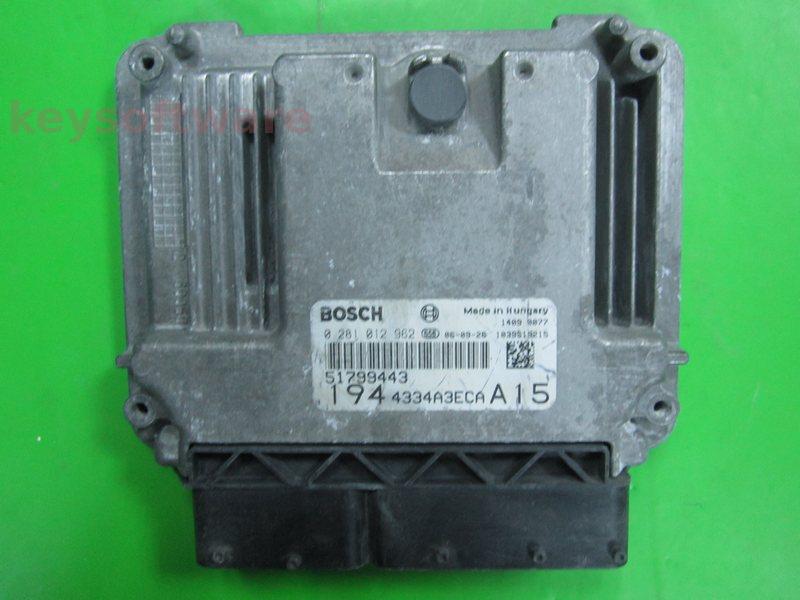 ECU Fiat Croma 1.9JTD 51799443 0281012962 EDC16C39