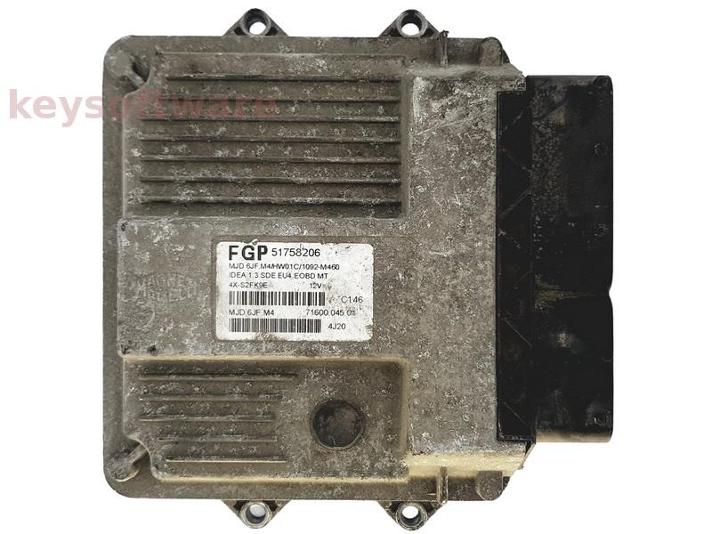 ECU Fiat Idea 1.3JTD 51758206 6JF.M4 {