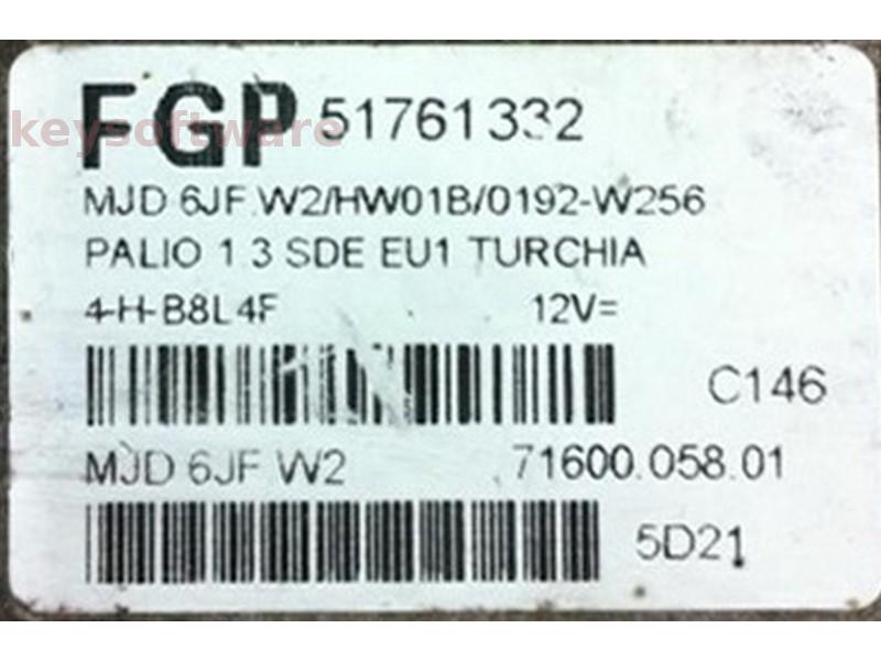 ECU Fiat Palio 1.3JTD 51761332 6JF.W2