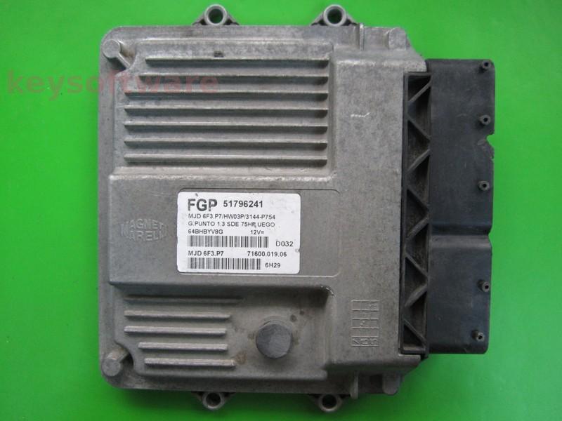 ECU Fiat Grande Punto 1.3JTD 51796241 6F3.P7 HW03P}