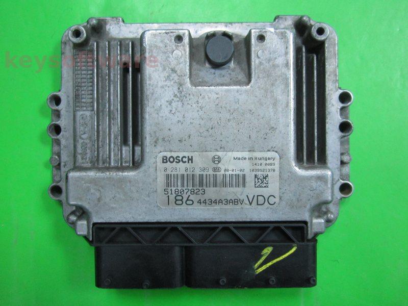 ECU Fiat Multipla 1.9JTD 51807823 0281012309 EDC16C39