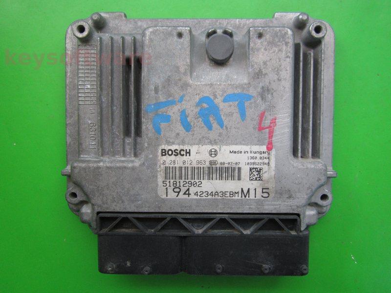 ECU Fiat Croma 1.9JTD 51812902 0281012963 EDC16C39 }