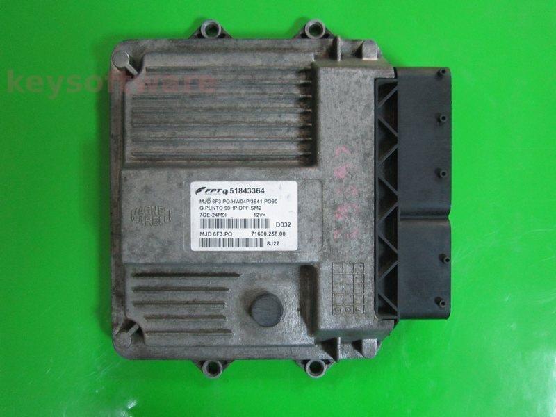 ECU Fiat Grande Punto 1.3JTD 51843364 6F3.PO HW04P