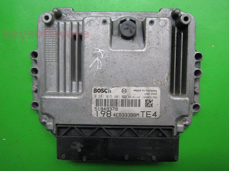 ECU Fiat Bravo 1.6JTD 51849379 0281015401 EDC16C39