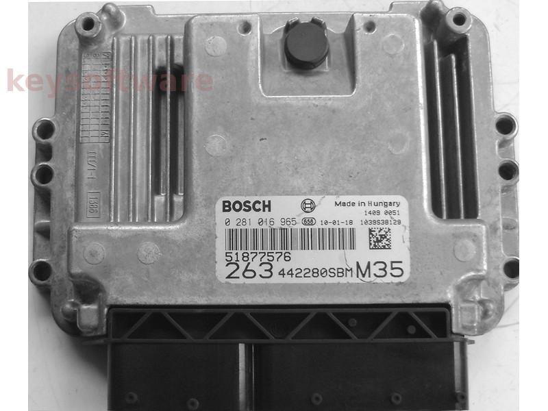 ECU Fiat Doblo 1.9 51877576 0281016965 EDC16C39