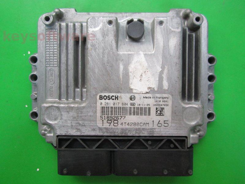 ECU Fiat Bravo 2.0JTD 51892677 0281017804 EDC16C39