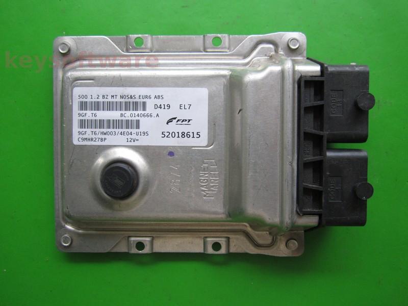 ECU Fiat 500 1.2 52018615 9GF.T6