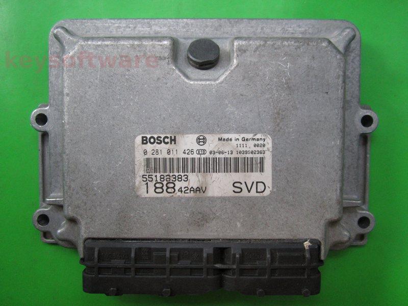 ECU Fiat Punto 1.9JTD 55188383 0281011426 EDC15C7