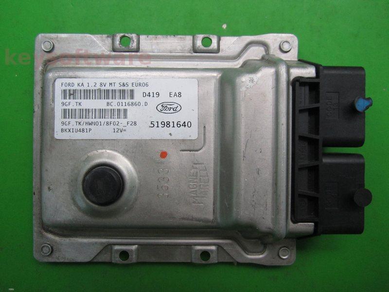 ECU Ford Ka 1.2 51981640 9GF.TK