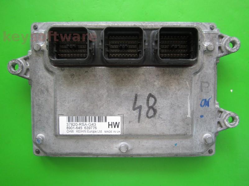 ECU Honda Civic 1.8 37820-RSA-G43