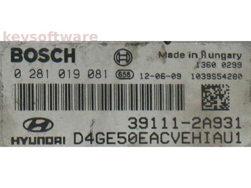 ECU Hyundai I30 1.6CRDI 39111-2A931 0281019081 EDC17C08 {