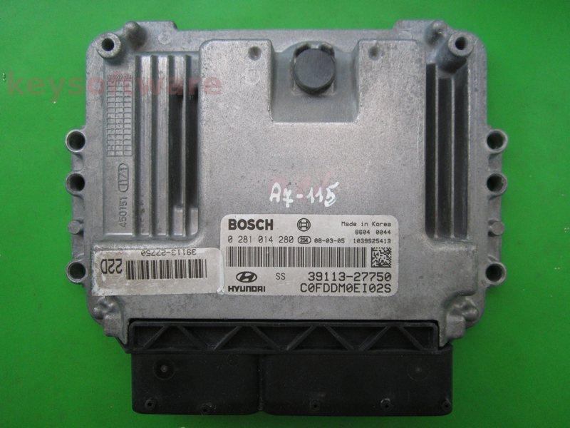 ECU Hyundai I30 1.6CRDI 39113-27750 0281014280 EDC16C39