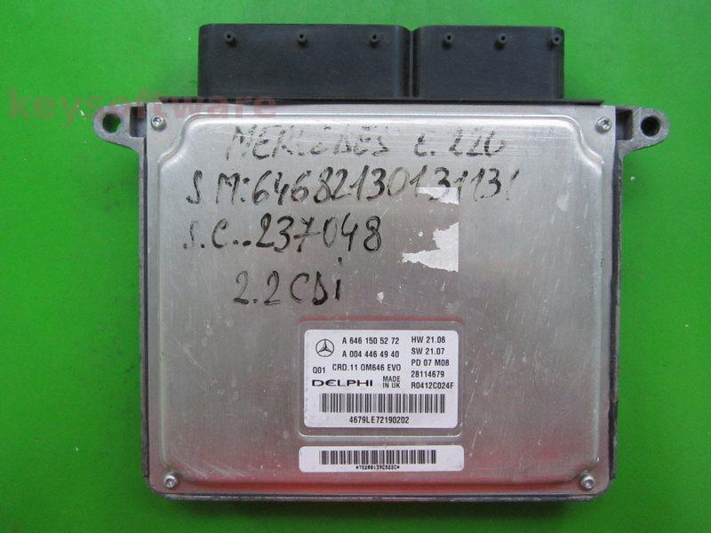 ECU Mercedes E 2.2CDI A6461505272 28114679 CRD.11