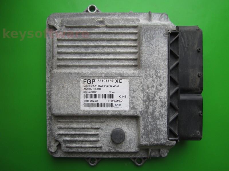 ECU Opel Astra H 1.3CDTI 55191137 Z13DTH 6O2.A1 {+