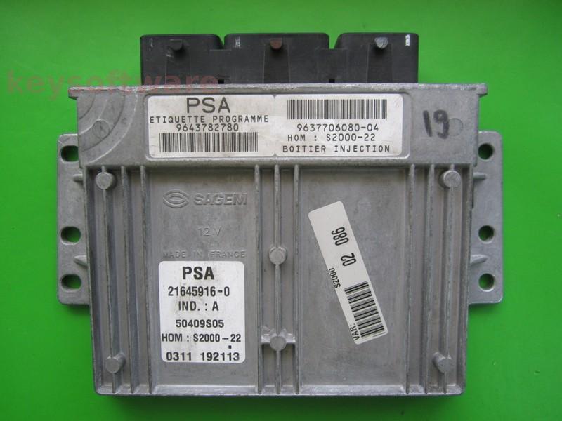 ECU Peugeot 306 1.4 9643782780 21645916 S2000-22