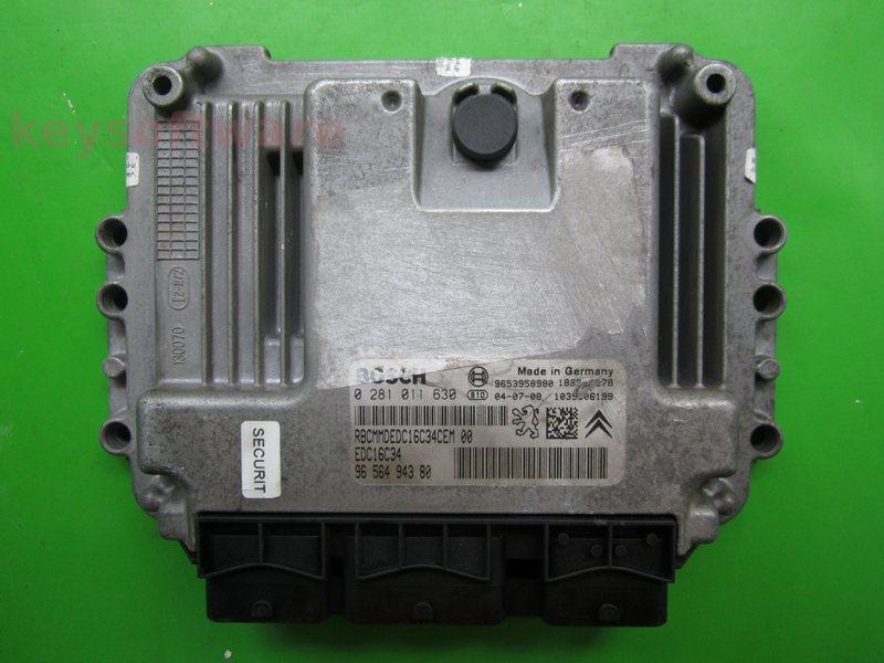 ECU Peugeot 307 1.6HDI 9656494380 0281011630 EDC16C34