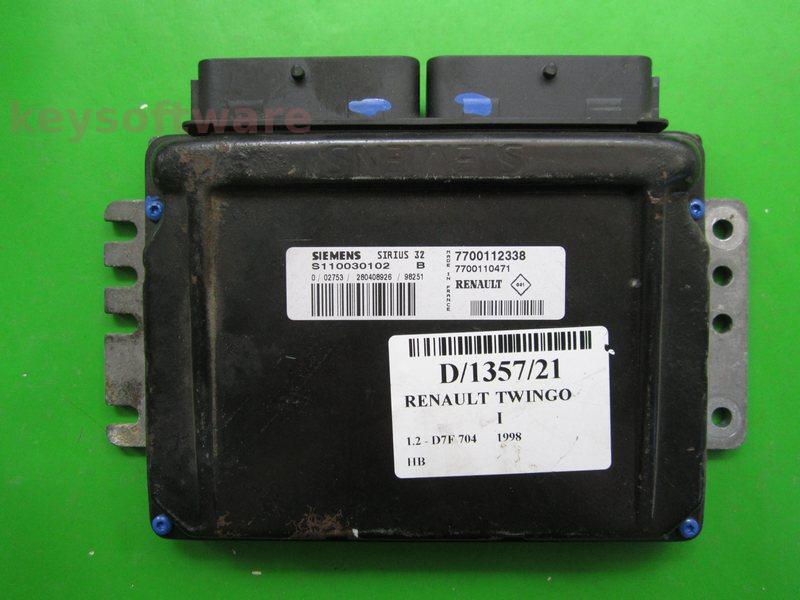 ECU Renault Twingo 1.2 7700112338 S110030102B SIRIUS32