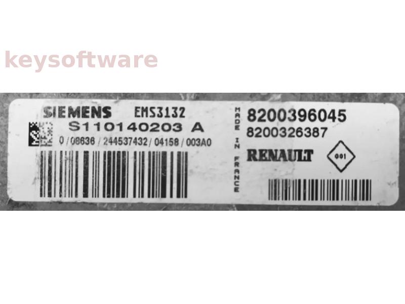 ECU Renault Clio 1.2 8200396045 S110140203A EMS3132 {