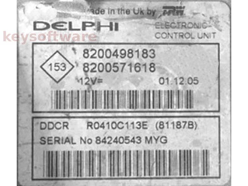 ECU Renault Clio 1.5DCI 8200571618 81187B DDCR {