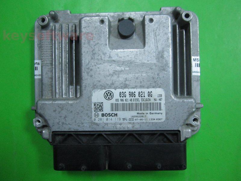 ECU Seat Altea 1.9TDI 03G906021QG 0281014119 EDC16U34 BLS H07