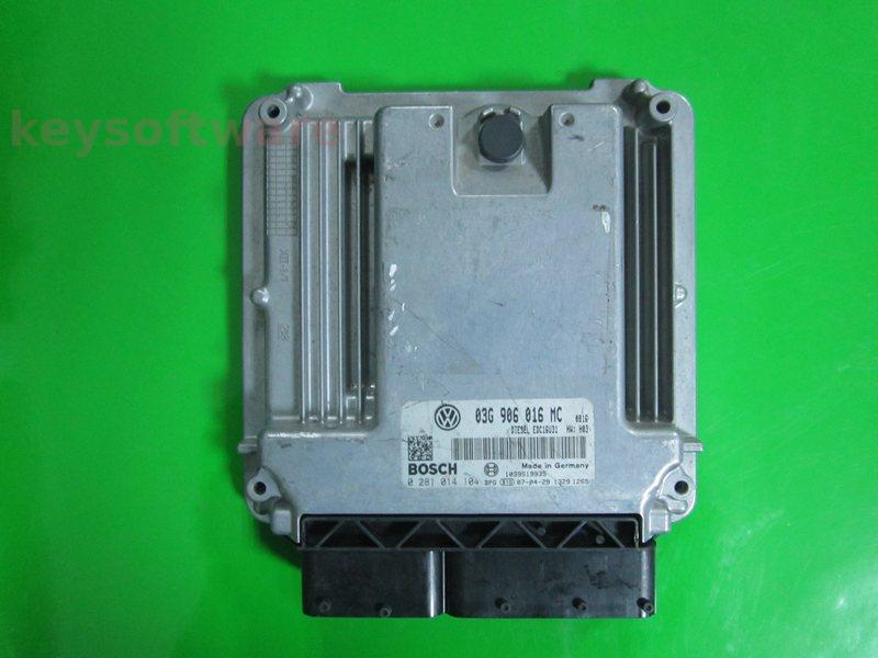 ECU Skoda Superb 1.9TDI 03G906016MC 0281014104 EDC16U31 BZP H03