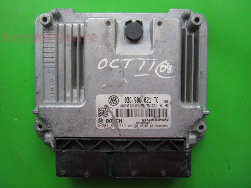 ECU Skoda Octavia 2.0TDI 03G906021TC 0281014712 EDC16U34 BKD H08