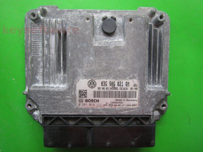 ECU Skoda Superb 1.9TDI 03G906021QM 0281014111 EDC16U34 BXE H08