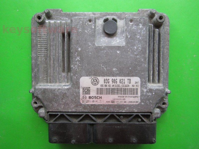 ECU Skoda Octavia 1.9TDI 03G906021TB 0281014711 EDC16U34 BXE H11