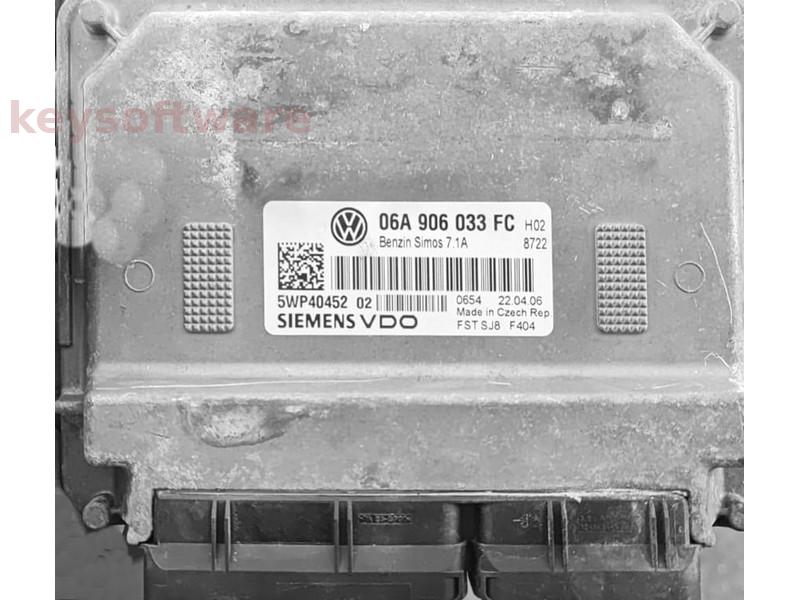 ECU Skoda Octavia 1.6 06A906033FC 5WP40452 SIMOS 7.1A