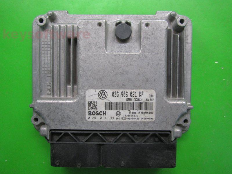 ECU VW Touran 2.0TDI 03G906021KF 0281013199 EDC16U34 BKD H02