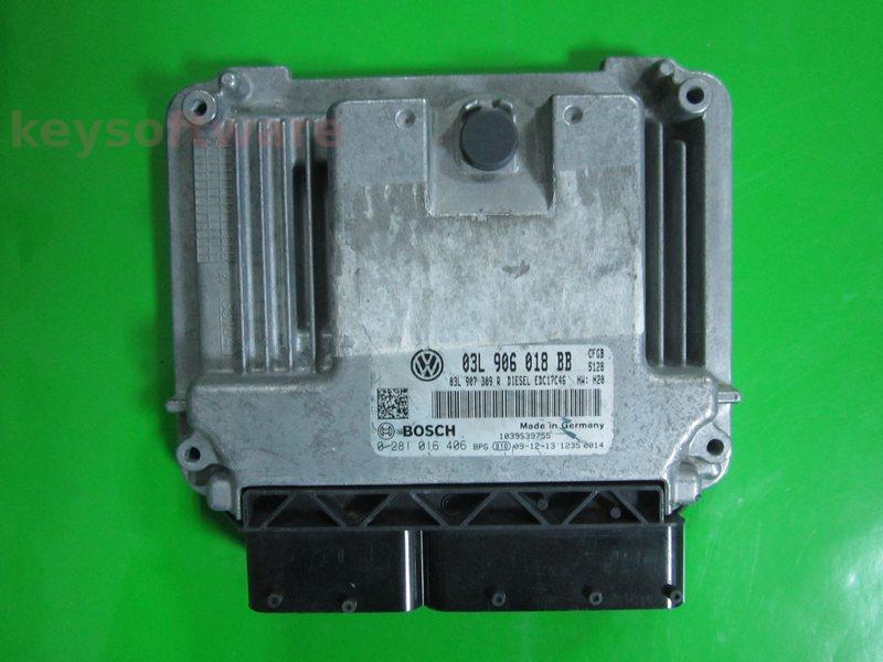 ECU VW Golf6 2.0TDI 03L906018BB 0281016406 EDC17C46 CFGB H20