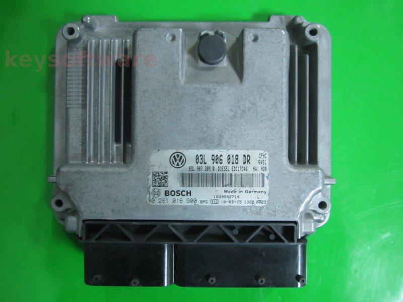 ECU VW Touran 2.0TDI 03L906018DR 0281016900 EDC17C46 CFHC H20