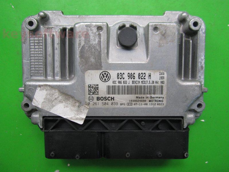 ECU VW Eos 1.4 03C906022H 0261S04039 MED17.5.20 CAXA H03