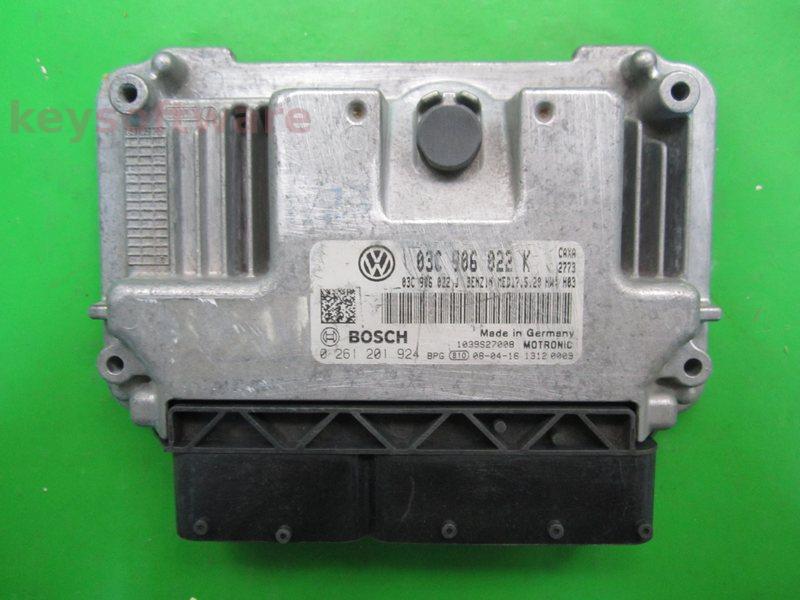 ECU VW Golf5 1.4 03C906022K 0261201924 MED17.5.20 CAXA H03