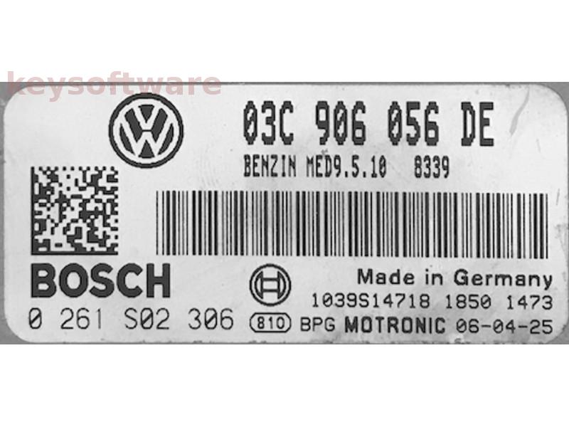 ECU VW Golf5 1.6 03C906056DE 0261S02306 MED9.5.10 BLF {