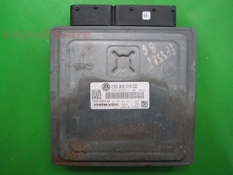 ECU VW Passat 2.0TDI 03G906018CD 5WP45600 SIMOS PPD1.5 BKP H15