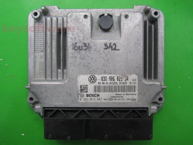 ECU VW Caddy 2.0TDI 03G906021JA 0281013247 EDC16U34 BMM H11