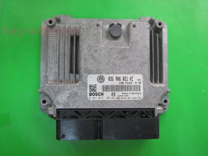 ECU VW Touran 2.0TDI 03G906021KE 0281013198 EDC16U34 AZV H02